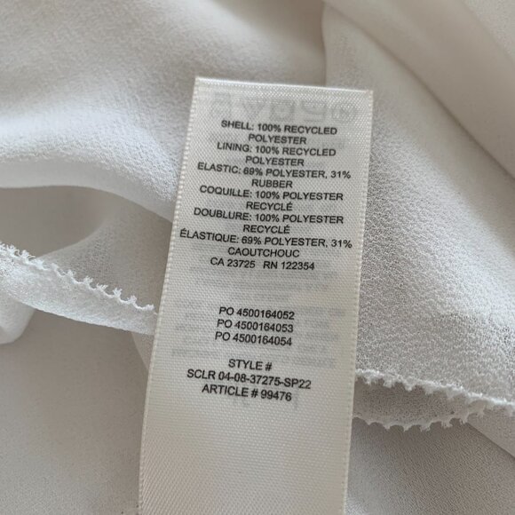 Wilfred Smocked Mini Dress | Light Birch | Long Sleeve V-Neck - Picture 8 of 9